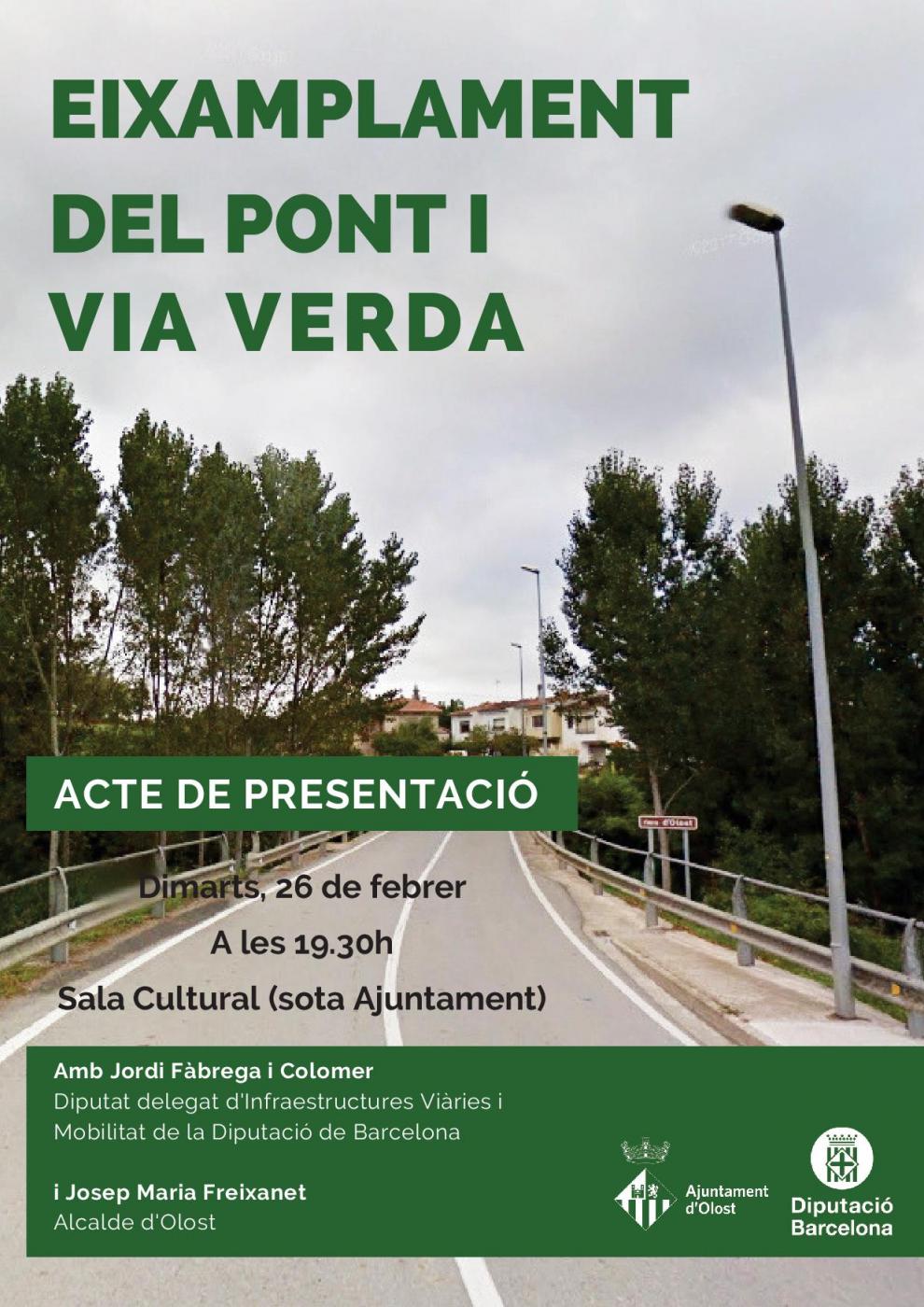Olost presenta el projecte “Eixamplament del pont i via verda fins al Passant d’en Pep (C-154)”